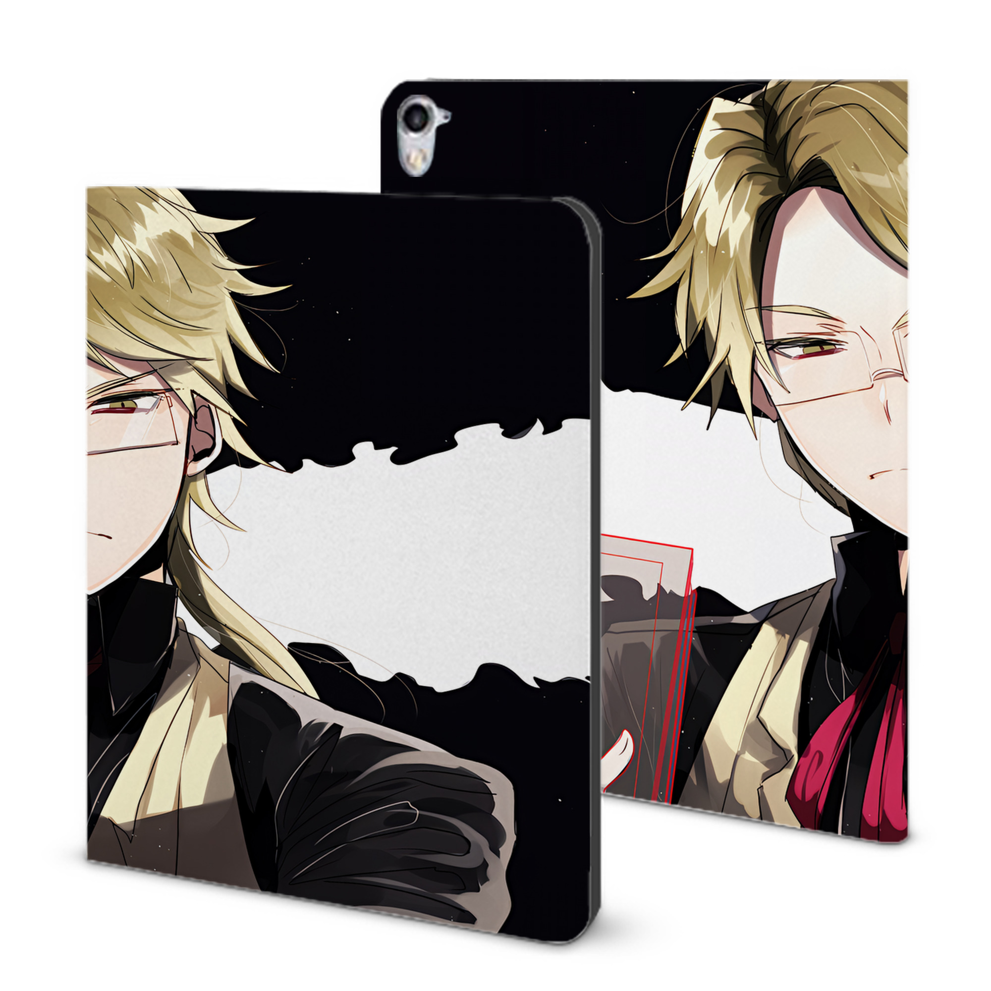 （画像用） 文豪ストレイドッグス Bungo Stray Dogs IPad ケース ブック型 PUレザー TPU 耐衝撃 軽量 薄型 ペン収納なし 全面保護 IPad 各モデル対応